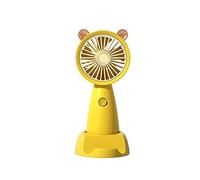 KRXSOBNV, Mini Ventilateur portatif Rechargeable par USB Ventilateurs portatifs avec Base Ventilateur portatif extérieur d'été avec Support for téléphone ,Ventilateur à Main(Yellow)