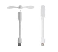 KRXSOBNV, Mini Ventilateur USB Flexible et Pliable, Ventilateur Portable et Lampe LED USB for l'alimentation ，Ventilateur à Main(White)