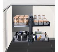 KRXSOBNV, Organisateur d'angle Mort à Fermeture Douce avec Panier à 4 étagères for Organisateur d'armoire de Cuisine, optimiseur de Coin de Rangement, Ouvert à Gauche ou à Droite,Organisateur de Coin