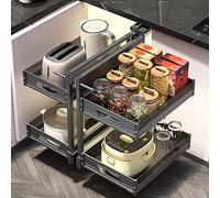 KRXSOBNV, Organisateur d'armoire, Armoire d'angle Aveugle avec Fermeture en Douceur, Organisateur d'étagère de Cuisine Ouverte for gaucher ou droitier,Organisateur de Coin de Cuisine