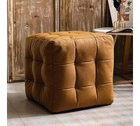 KRXSOBNV, Ottomans Tabourets Repose-Pieds Cube en Cuir Repose-Pieds de Couleur Unie, for Salon, Chambre à Coucher, Couloir d'entrée - Meuble élégant et Fonctionnel,Tabourets(Yellow)