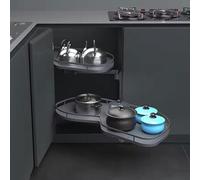 KRXSOBNV, Panier Coulissant à Soucoupe d'angle à Plateau pivotant à 2 Niveaux, égouttoir à Vaisselle à Deux Niveaux en Acier Inoxydable, Panier Coulissant à Soucoupe Grise-Ouverture Droite/Gauche,Org