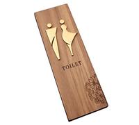 KRXSOBNV, Panneau de salle bain rétro en bois for hommes et femmes, symboles acrylique, facile à monter, for les entreprises, bureaux restaurants ，Signalisation pour toilettes(B)