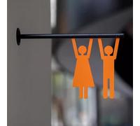 KRXSOBNV, Panneau mural for toilettes, en acier inoxydable, for portes de salle bain, for hommes et femmes, for bureaux, entreprises restaurants, 29,6 x 19,7 cm ，Signalisation pour toilettes(C)