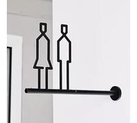 KRXSOBNV, Panneaux muraux for toilettes, décoration de porte salle bain en métal for hommes et femmes, style rétro for bureaux, entreprises restaurants ，Signalisation pour toilettes(C)