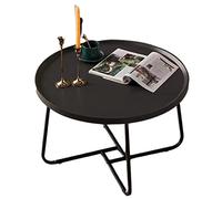 KRXSOBNV, Petite Table Basse Ronde Moderne en Noyer - Meubles de Salon à Structure métallique - Table combinée Domestique,Tables de Sol(Black,80x46cm)