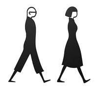 KRXSOBNV, Plaque de porte salle bain, plaque minimaliste en aluminium, panneau d'indication cabine d'essayage, for bureau et restaurant ，Signalisation pour toilettes(Black)