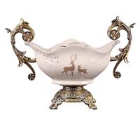 KRXSOBNV, Plateau de rangement d'assiettes de fruits secs en céramique légère binaurale, bols décoratifs for collations, bonbons, noix, présentoir de bureau, plateau de décoration,Bol à fruits