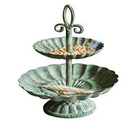 KRXSOBNV, Plateau en métal Vintage à 2 niveaux, assiette d'exposition de bijoux, assiette à Dessert Antique, assiette à collation, bureau à domicile, articles cosmétiques divers, organisation,Bol à f