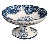 KRXSOBNV, Plateau haut en céramique de Lotus peint à la main, plat haut en céramique de prune rouge for Fruits, thé, gâteau, Dessert, noix,Bol à fruits