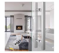KRXSOBNV Poignées de porte double face for l'entrée, poignées de porte de grange coulissante avec kit complet, for porte en bois et porte en verre de salle de bain(Length120CM)