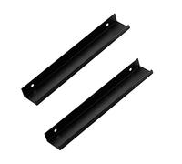 KRXSOBNV, Poignées dissimulées Noires, Bouton de Porte Invisible for Armoire, Placard Cuisine, 2 pièces,Poignées de Porte dissimulées(Hole Distance 700mm)