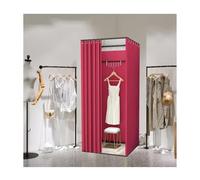 KRXSOBNV, Salle d'essayage de Magasin de vêtements avec Rideau d'ombrage, Dressing Mobile temporaire Portable ，Cabine d'essayage(Red,85x85x200cm)