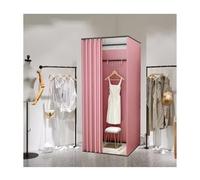 KRXSOBNV, Salle d'essayage de Magasin de vêtements avec Rideau d'ombrage, Dressing Mobile temporaire Portable ，Cabine d'essayage(Pink,100x100x200cm)