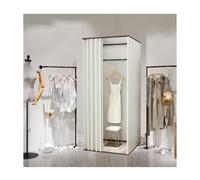 KRXSOBNV, Salle d'essayage de Magasin de vêtements avec Rideau d'ombrage, Dressing Mobile temporaire Portable ，Cabine d'essayage(White,85x85x200cm)