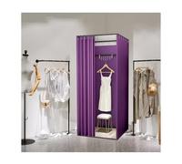 KRXSOBNV, Salle d'essayage de Magasin de vêtements avec Rideau d'ombrage, Dressing Mobile temporaire Portable ,Cabine d'essayage(Purple,100x100x200cm)