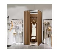 KRXSOBNV, Salle d'essayage de Magasin de vêtements avec Rideau d'ombrage, Dressing Mobile temporaire Portable ，Cabine d'essayage(Brown,85x85x200cm)
