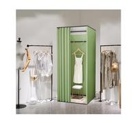 KRXSOBNV, Salle d'essayage de Magasin de vêtements avec Rideau d'ombrage, Dressing Mobile temporaire Portable ,Cabine d'essayage(Green,85x85x200cm)