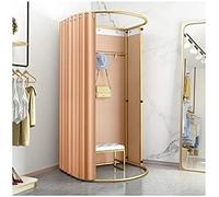 KRXSOBNV, Salle d'essayage de magasin de vêtements avec rideau d'ombrage, vestiaire de magasin de vêtements, rideau en tissu d'ombrage avec étagère à cadre en métal doré, vestiaire for magasin ,Cabine