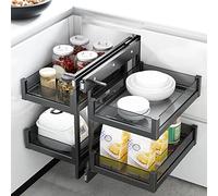 KRXSOBNV, Support à épices avec Plaque inférieure en Acier, Armoire Robuste, Organisateur de Rangement extractible, canettes, bocaux, boîtes, casseroles, poêles, for Armoire d'ouverture ≥ 15 Pouces,O