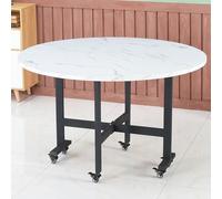 KRXSOBNV, Table à Manger Extensible en Bois avec 6 Roues et Cadre en métal Robuste, Tables à abattants for Petits espaces, supporte Facilement 400 kg ,Table à Manger Pliante