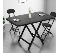 KRXSOBNV, Table à manger pliante portable - Table d'appoint pliable pour l'extérieur - Avec plateau de table épais - Cadre en métal - Table à manger pliante (Svart, 120 cm)
