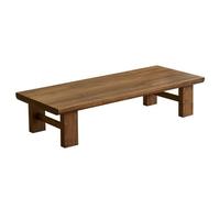KRXSOBNV, Table basse à thé, table basse en bois massif, pour salon, meubles en bois, repose-pieds (couleur café, 120,1 x 60,2 x 38,1 cm)