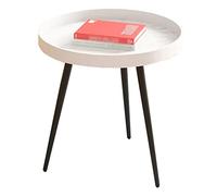 KRXSOBNV Table d'appoint, Support à Plantes for Balcon, Table de Chevet, Structure métallique for intérieur et extérieur, Plateau doré avec 3 Pieds(/White a)