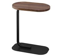 KRXSOBNV Table d'appoint, Table d'appoint Ovale avec Bureau en Bois, Cadre métal, Table Basse for Salon et Chambre à Coucher(Walnut B)