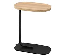 KRXSOBNV Table d'appoint, Table d'appoint Ovale avec Bureau en Bois, Cadre métal, Table Basse for Salon et Chambre à Coucher(Wood B)