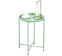 KRXSOBNV Table d'appoint, Table d'appoint Ronde, avec Plateau en métal Amovible doré, Petite Table de Chevet for Chambre à Coucher, Salon(Green)