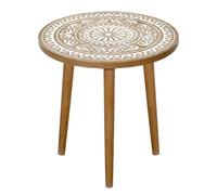 KRXSOBNV Table d'appoint, Table d'appoint Ronde, for Salon, Chambre à Coucher, Petits espaces, Table de Chevet, Plateau en Bois Naturel, canapé(/Natural,60cm)