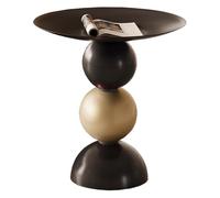 KRXSOBNV Table d'appoint, Table d'appoint Ronde, Petite Table de Chevet en métal, Moderne, canapé for Chambre à Coucher, Balcon(/Gold Black)