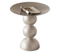 KRXSOBNV Table d'appoint, Table d'appoint Ronde, Petite Table de Chevet en métal, Moderne, canapé for Chambre à Coucher, Balcon(/Silver)