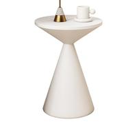 KRXSOBNV Table d'appoint, Table d'appoint Ronde, Table, Petite de Chevet en métal, for Salon, Chambre à Coucher, Balcon, Bureau(/White)