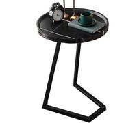 KRXSOBNV Table d'appoint, Table de canapé avec Cadre en métal, Petite Table Plateau TV, d'appoint for Coulissant(/Black B,40 CM)