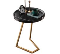 KRXSOBNV Table d'appoint, Table de canapé avec Cadre en métal, Petite Table Plateau TV, d'appoint for Coulissant(/Black a,40 CM)