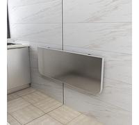 KRXSOBNV Table de Bar de Petit-déjeuner Pliante Murale for Petits espaces, Bureau de Travail Polyvalent en Acier Inoxydable for Bureau à Domicile, Garage, Jardin ou buanderie.(120x30cm/47inchx12inch)