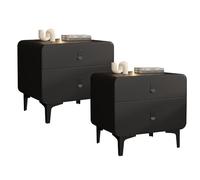 KRXSOBNV, Table de nuit avec rangement, table d'appoint de lit, armoire de rangement, table d'appoint de lit à 2 niveaux, commode à tiroirs for chambre à coucher, salon ,Tables de nuit(Black,45x40x48c