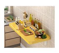 KRXSOBNV Table d'ordinateur Pliante Murale for Cuisine, Salle à Manger/Bureau d'étude avec Double Support, Facile à Nettoyer et Personnalisable(Yellow,40x50cm/15.5x19.5in)