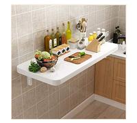 KRXSOBNV Table d'ordinateur Pliante Murale for Cuisine, Salle à Manger/Bureau d'étude avec Double Support, Facile à Nettoyer et Personnalisable(White,50x120cm/19.5x47in)
