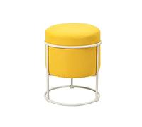 KRXSOBNV, Tabouret Bas de canapé Cube rétro Nordique en Tissu de Coton, avec trépied en Acier Inoxydable doré - Repose-Pieds élégant et Fonctionnel, for la décoration intérieure,Tabourets(Gelb)