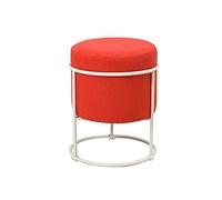 KRXSOBNV, Tabouret Bas de canapé Cube rétro Nordique en Tissu de Coton, avec trépied en Acier Inoxydable doré - Repose-Pieds élégant et Fonctionnel, for la décoration intérieure,Tabourets(Rot)