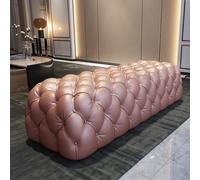 KRXSOBNV, Tabouret Blanc Luxueux avec Boutons, Banc Repose-Pieds Confortable, for l'entrée du Salon, de la Chambre à Coucher - Cuir rembourré rectangulaire,Tabourets(Pink,80x45x42cm(31x18x17inch))