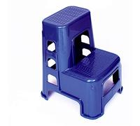 KRXSOBNV, Tabouret d'échelle à Deux Couches, échelle de Lavage Voiture, Tabouret sécurité antidérapant, Conception Gradins, for ménage ，Tabouret Pliant(Blue)