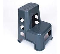 KRXSOBNV, Tabouret d'échelle à Deux Couches, échelle de Lavage Voiture, Tabouret sécurité antidérapant, Conception Gradins, for ménage ，Tabouret Pliant(Grey)