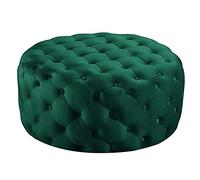 KRXSOBNV, Tabouret Repose-Pieds en Peluche, Petite Table Basse Moderne, Pouf Rond en Velours touffeté, Banc de Bout de lit for Salon, Salle d'hébergement, Chambre à Coucher,Tabourets(Green)