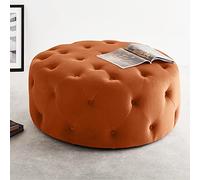 KRXSOBNV, Tabouret Repose-Pieds en Peluche, Petite Table Basse Moderne, Pouf Rond en Velours touffeté, Banc de Bout de lit for Salon, Salle d'hébergement, Chambre à Coucher,Tabourets(Pink Orange)