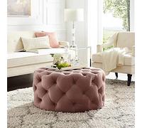 KRXSOBNV, Tabouret Repose-Pieds en Peluche, Petite Table Basse Moderne, Pouf Rond en Velours touffeté, Banc de Bout de lit for Salon, Salle d'hébergement, Chambre à Coucher,Tabourets(Pink)