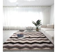 KRXSOBNV, Tapis antidérapant Moderne Doux à Poils Longs, décoratif, Lavable, Long en Peluche, for Chambre Coucher | Salle Manger Chambre Décor la Maison ，Tapis(Wavy Pattern,140 * 200)